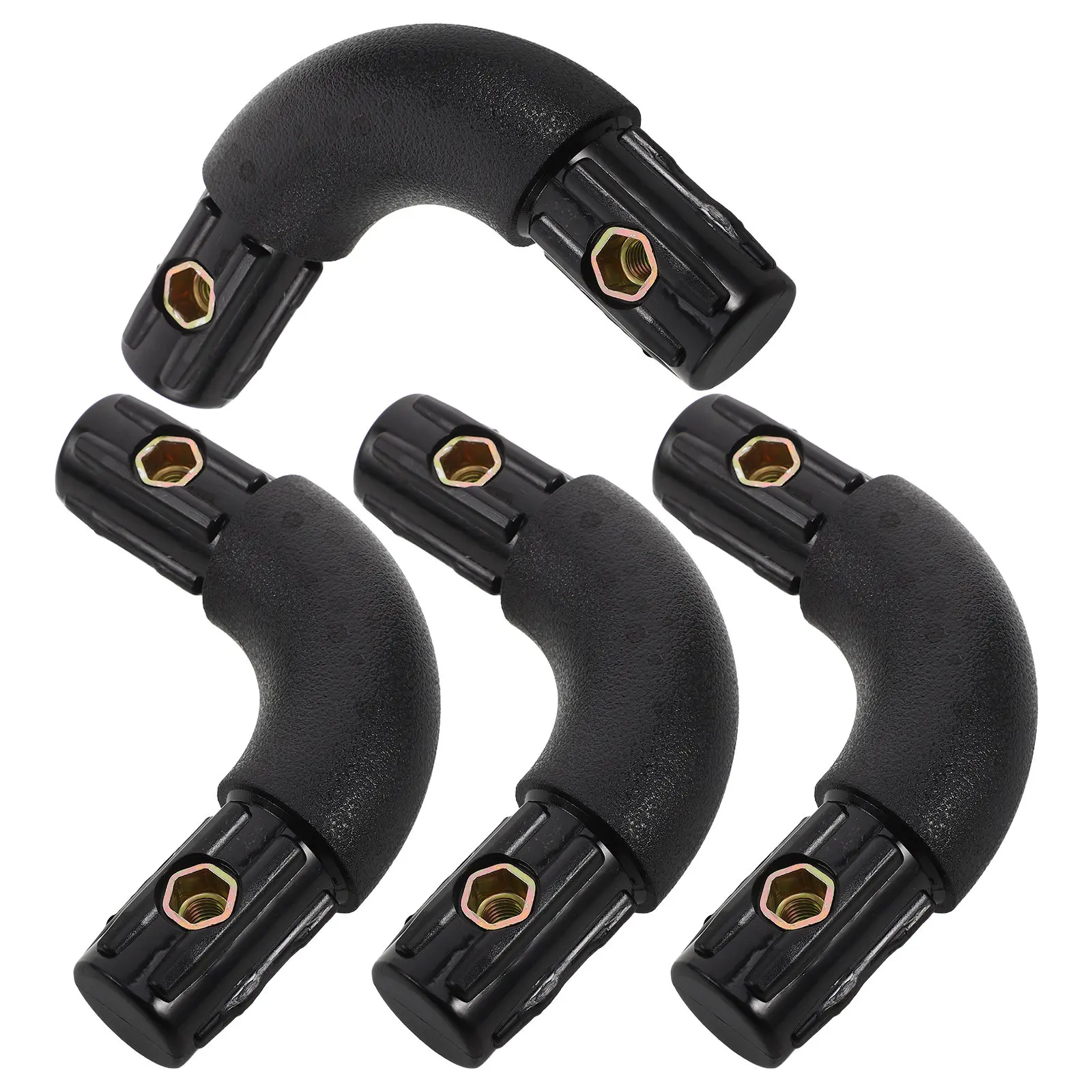 4Pcs Furniture Elbow Connectors Plastic Bed Slat Frame Corner Adapter Round Tube Joint Replacement Bed Frame Support Hardware