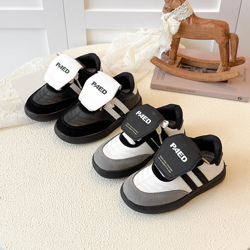 

Fashion Sport Shoes for Children PU Leather Ergonomics Kids Sneakers Soft-soled Children's Sneakers Boy's Girl's Tennis Shoes