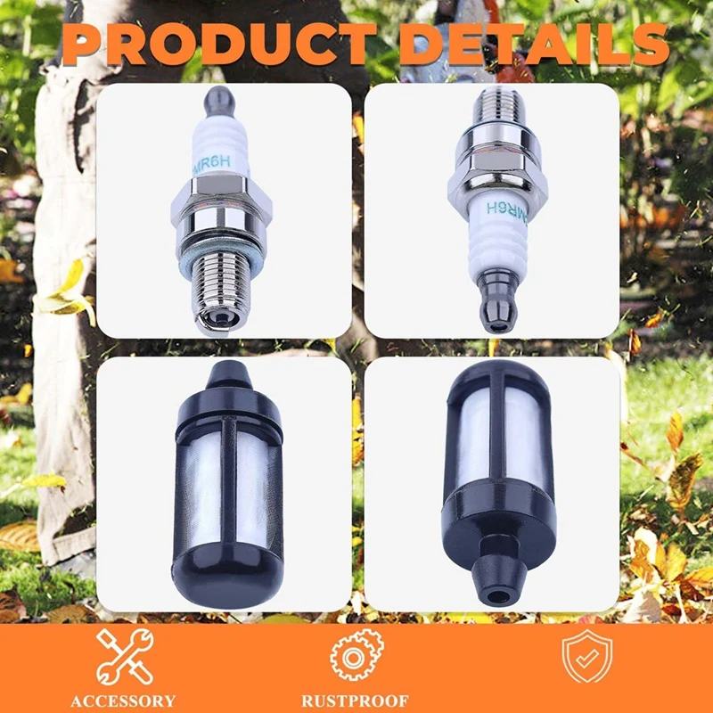 ABMR-3PCS BR800 Air Fuel Filters Spark Plug Kit For Stihl BR800 BR800C BR800X Magnum Backpack Leaf Blower