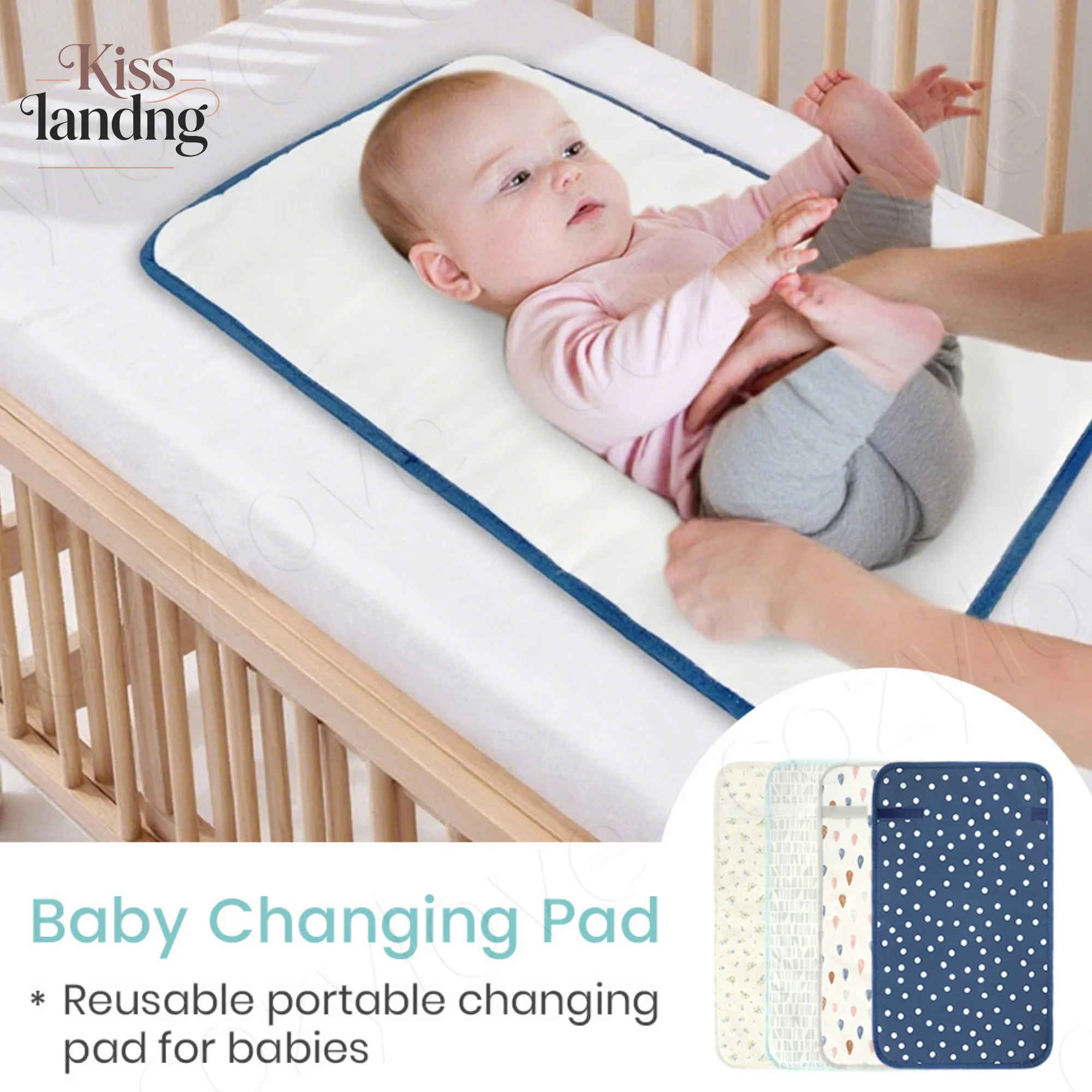 Wasserdichte Tragbare Baby-Wickelunterlage |   Waschbare Wiederverwendbare Windelunterlage für Neugeborene, Tragbare Wiederverwendbare Matte für Zuhause & Reisen