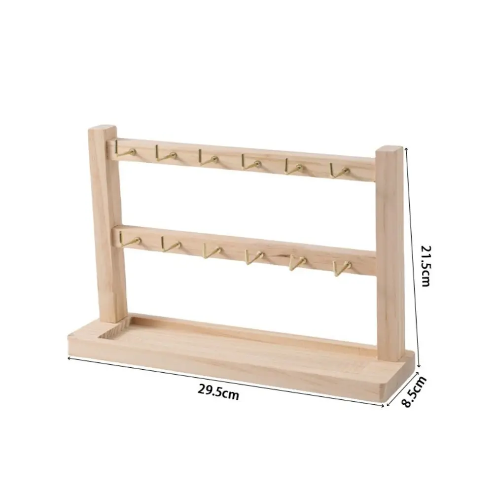 Showcase Wooden Necklaces Easel Solid Wood Removable Jewelry Collection Rack with Hooks Earrings Jewelry Hanging - view 4