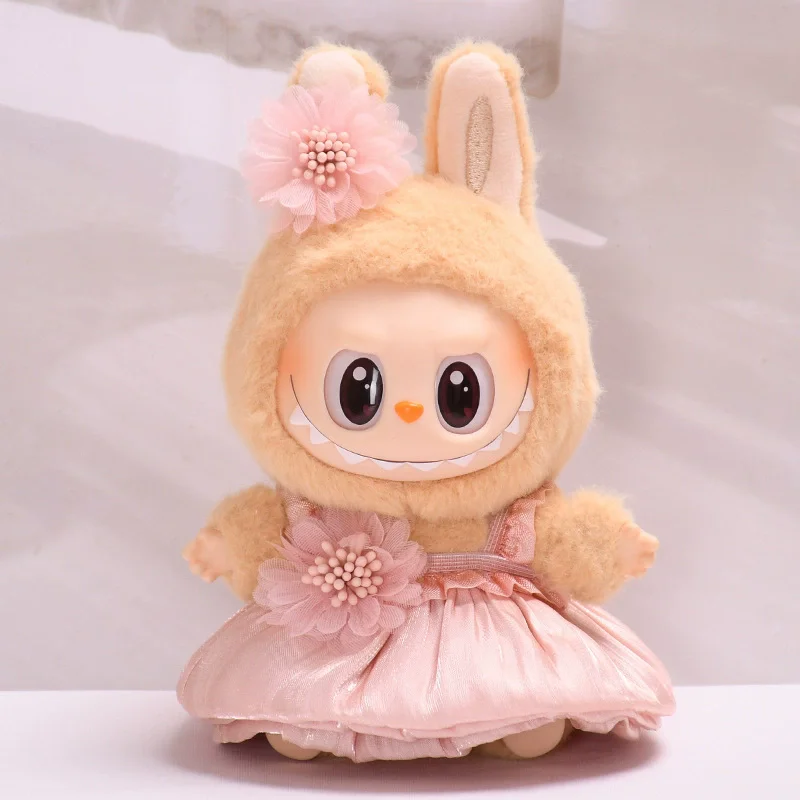 Nur Kleidung] Neue DIY rosa Schleife Pailletten Streamer Blume Gaze Rock Hosenträgerrock süßer Rock Puppenkleidung