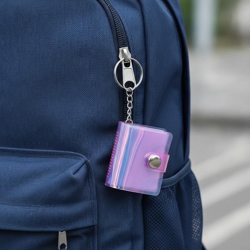 Thickened Hanging Chain Photo Album Wear-resistant Hanging Pocket Keychain Album With Buckle Mini Card Holder Card Storage