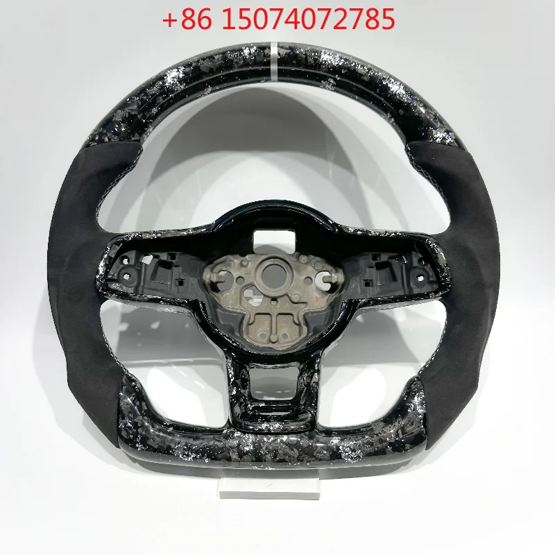Silver Forged Carbon Fiber Sport Steering Wheel For  Golf MK5 MK6 MK7 R GTI GTS GTD Interior Upgrade Parts