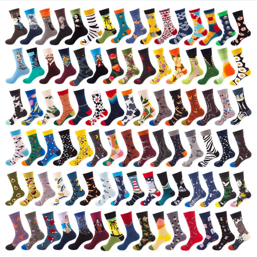 Socks Woman Dropshipping Autumn Winter Retro Women New Art Van Gogh Mural World Famous Oil Painting Series Men Socks Funny Socks