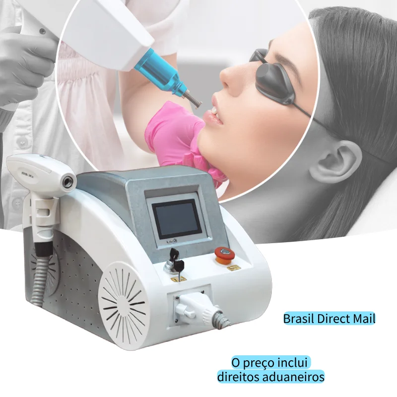 Remoção de tatuagem a laser de picossegundo portátil personalizada NDYAG1064 532 1320 nanômetros equipamento a laser de picossegundo
