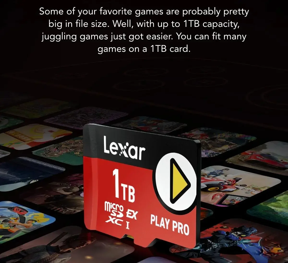 Lexar Play PRO MicroSD Express Card 1TB/512GB/256GB for Game Consoles Up To 900MB/s for Nintendo Switch 2