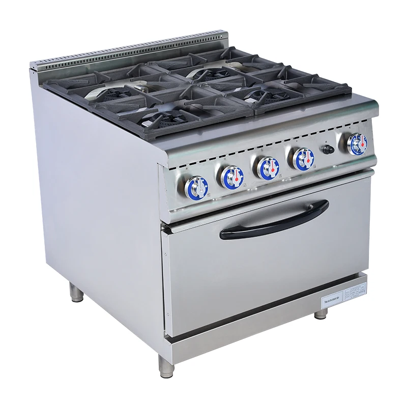 

Custom Wholesale European Furnace Head Commercial Kitchen Equipment 4 Burners Gas Stove With Cabinet