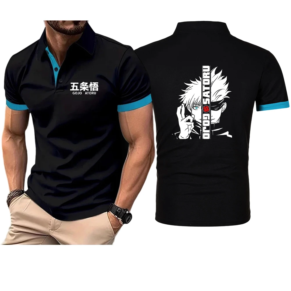 Anime Jujutsu Kaisen 2025 Men's New Summer Fashion Polo Shirts Gojo Satoru Comfortable Short Sleeves Harajuku Sport Top