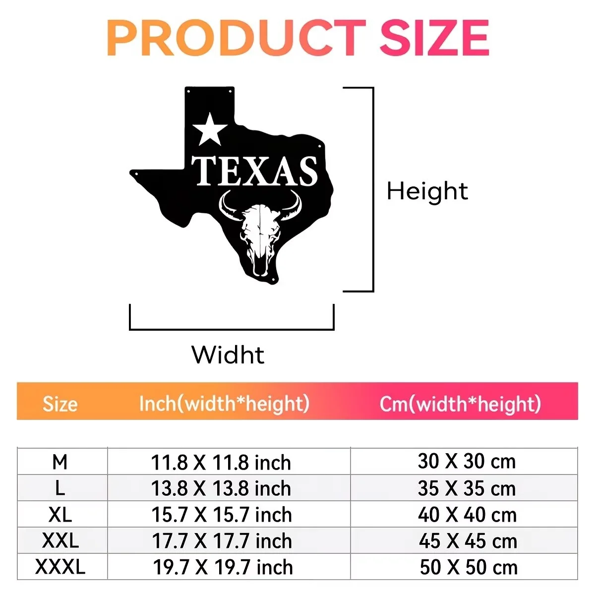 Custom Texas Pride Metal Wall Art - Silhouette with Star and Bull Head Design, Personalized Family Name Decor for Home & Shed