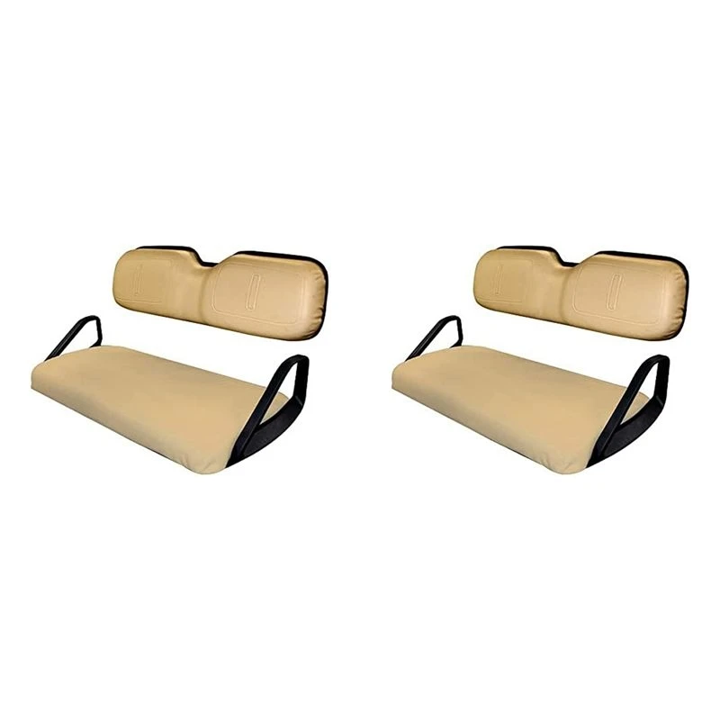 X08A 2Set Golf Cart Tan Front Seat Bottom Cover & Backrest For EZGO TXT 1994-2014 71602-G04, 71753-G04