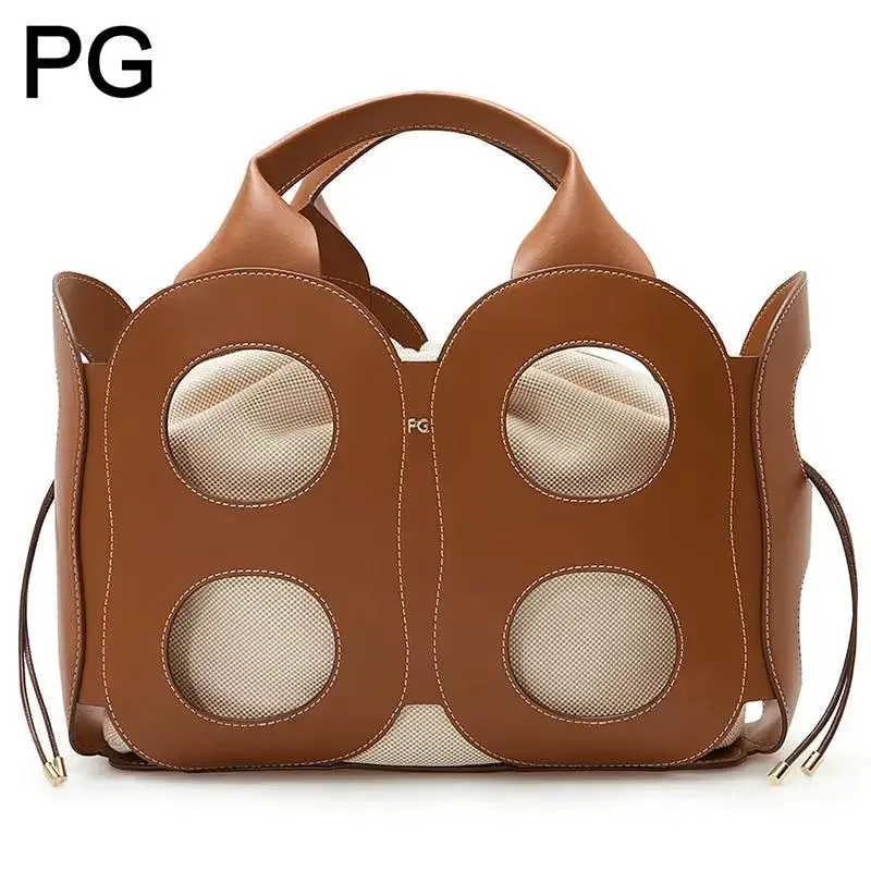 PG Shoulder Bag For Women Premium Pebbled Leather Tote Fashion Knot Detail Handbag Elegant Office Commute Daily Bag