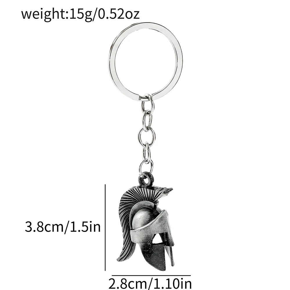 Retro Spartan Helmet Pendant Keychain Fashion Trend Backpack Pendant Keychain Men Women Party Jewelry Accessories