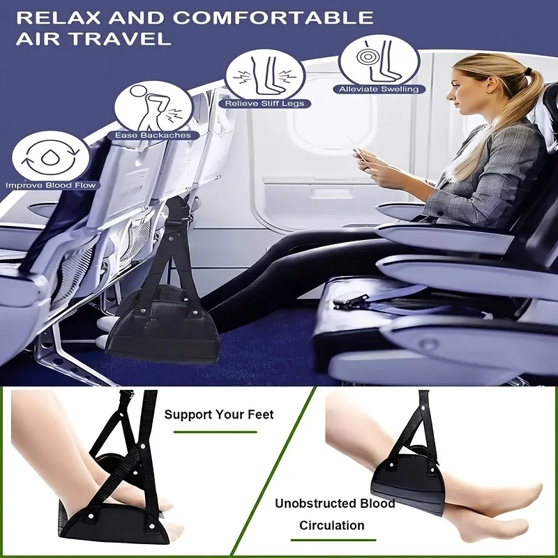 Foot Rest Airplane Footrest Made With High Quality Foam Portable Travel Footrest Carry-On Foot Rest Adjustable Height Foot Rest