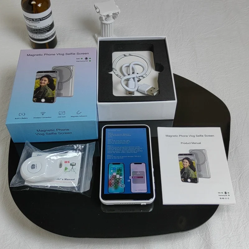 2025 Updated iPhone and Android Smart Magnetic Wireless Phone Vlog Selfie Monitor Screen ETG-X40A
