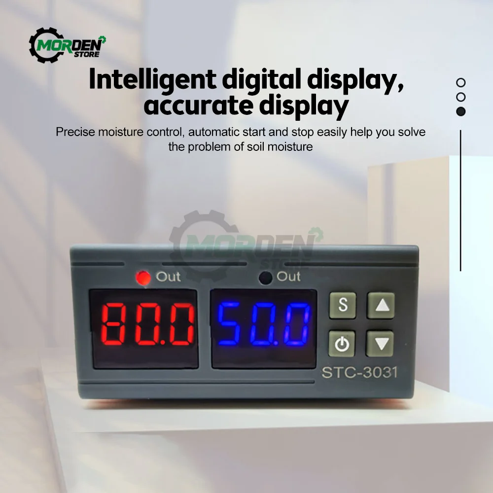 STC-3031 Soil Humidity Monitor Meter Hygrometer Soil Humidity Controller Digital Display Soil Humidity Controller