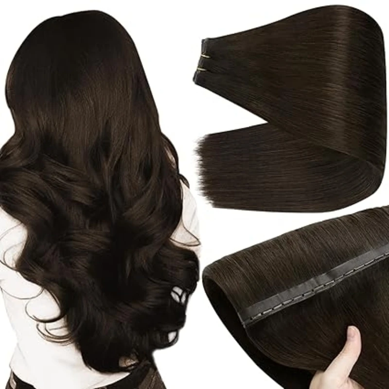 Volledige Glans 100 Gram Vlinder Inslag Hair Extensions Echt haar Onzichtbare Pu Gat Inslag Extensions Hoogtepunt Genius Inslag Haar