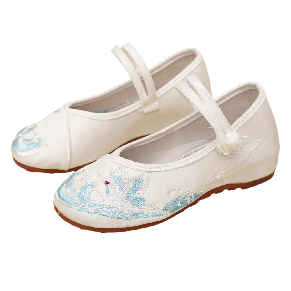

Chinese Style Girls' Dancing Shoes Wear Resistant Non-slip Children Hanfu Flat Shoes Professional Soft Sole Ballet Shoes
