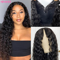 Water Wave V Part Wigs Human Hair 30 inch Human Hair Wigs Curly 200% Density No Leave Out V Part Curly Wig Wig For Black Women