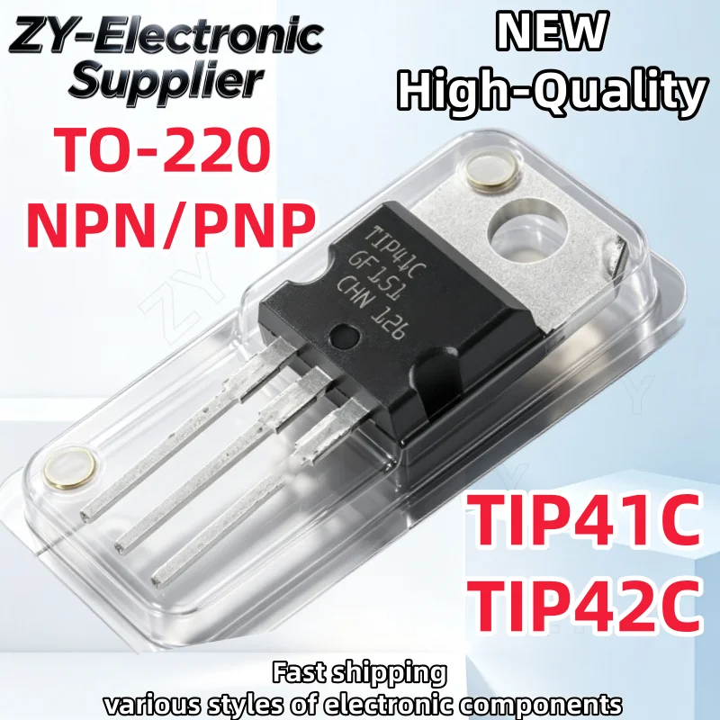 10/100Pcs Brand New Original TIP41C TIP42C TO-220 NPN/PNP IGBT High-Power Transistor In Stock
