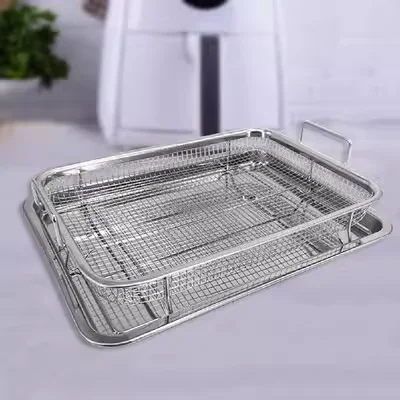 

Stainless Steel French Fries Basket Heat-resistance Square Chips Fry Baskets Multi-function Western Snacks Air Fryer Accessories