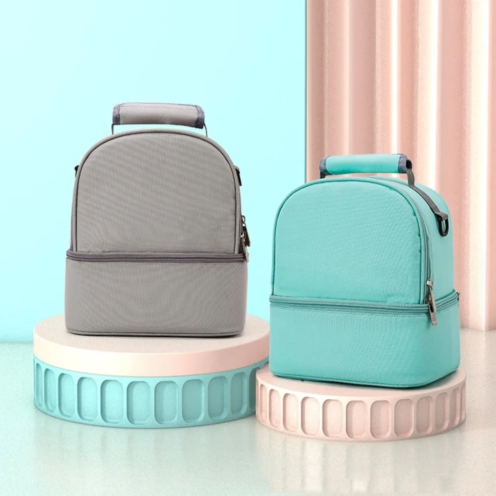 

Nylon Insulation Mommy Backpack Milk Preservation Double Layer Baby Diaper Bag Large Capacity Wear-resistant Mommy Shoulder Bag
