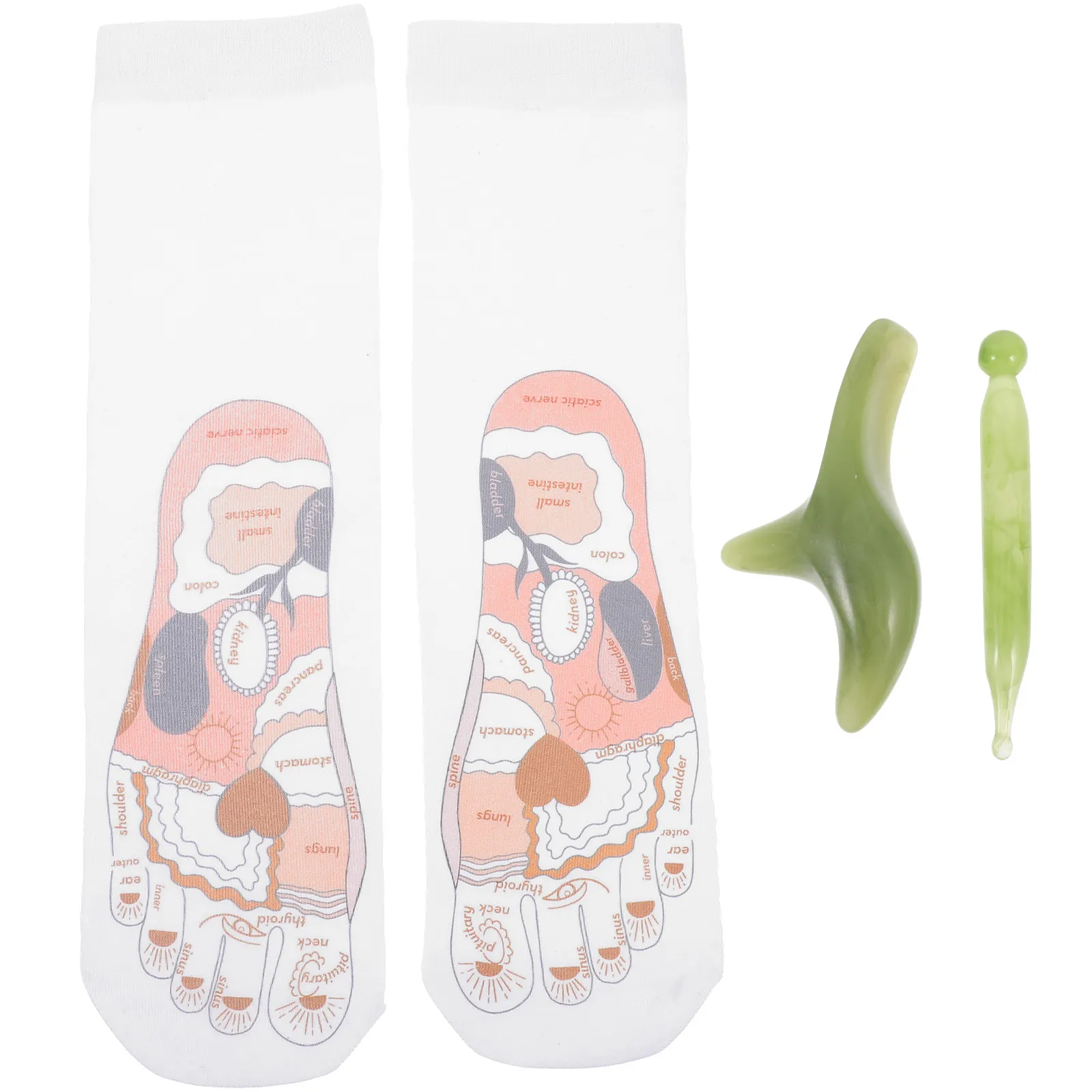 1Set Acupressure Socks Reflexology Foot Massage Socks Soft Cloth Material with Tools for Relaxation Acupoint Sock