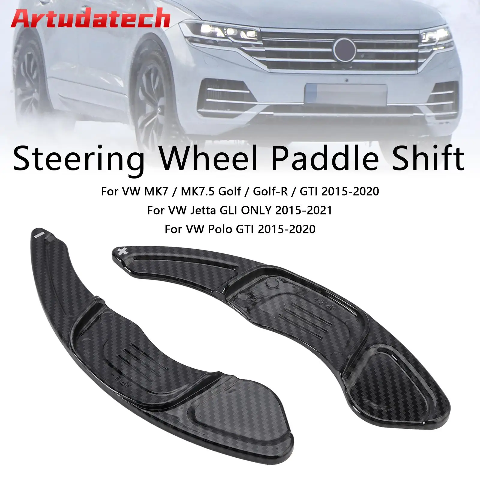 

Artudatech Carbon Look Steering Wheel Paddle Shifter Extension Covers Fit for VW MK7 Golf Car Accessories
