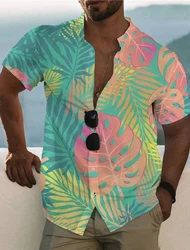 Camisa hawaiana de verano para hombre, camisa de manga corta con botones, estilo Harajuku