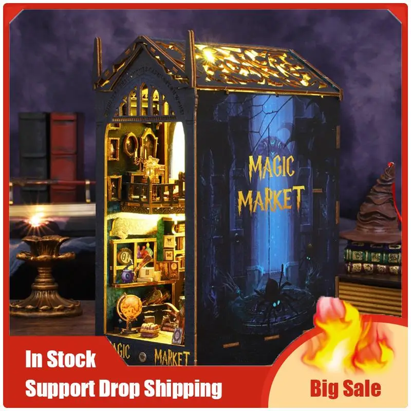 

DIY Book Nook Miniature Kits For Adults, 3D Wooden Puzzle Miniature House Kit For Book Nook Shelf Insert Decor Easy To Use