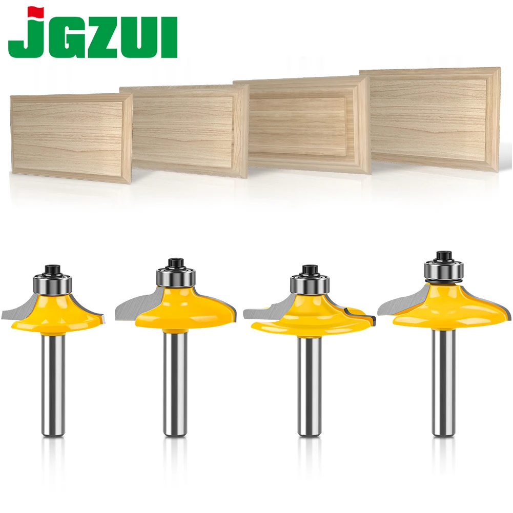 1-4PC 8mm 12mm 1/2inch Shank Drawer Front & Cabinet Door Front Router Bit Set - woodworking cutter woodworking bits