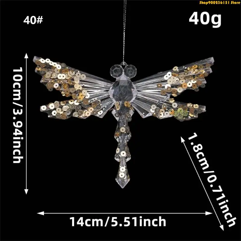 G92C Clear Gold Fill Christmas Ornament Hanging Tree Accent with Light-Catching Holiday Finish for Wreath Window Use