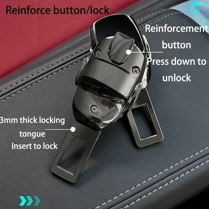 2Pcs Auto Sitz Gürtel Clip Extender Legierung Sicherheit Sicherheitsgurt Schloss Schnalle Stecker Einsatz Buchse Extender Sicherheit Schnalle Für Tesla Porsche – Detail 2