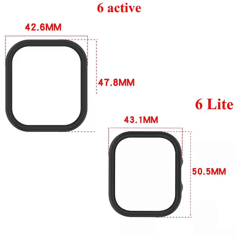 Tempered Glass+PC Case for Redmi Watch 6 Active 6 Lite Full Coverage Scratch-resistant Screen Protective Case Redmi Watch 6 Lite