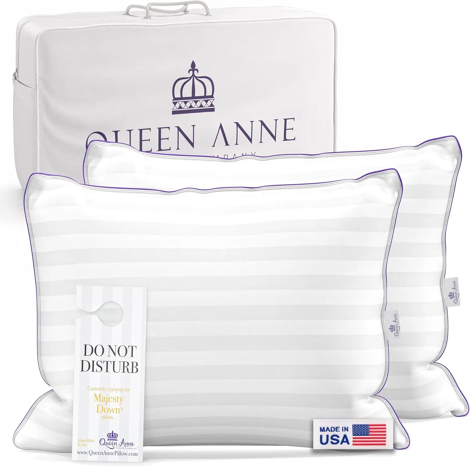 

Hotel Pillows Queen Size Bed Pillows for Sleeping, Set of 2 – Adjustable Luxury Down Alternative for Side & Back Sleepers, Firm