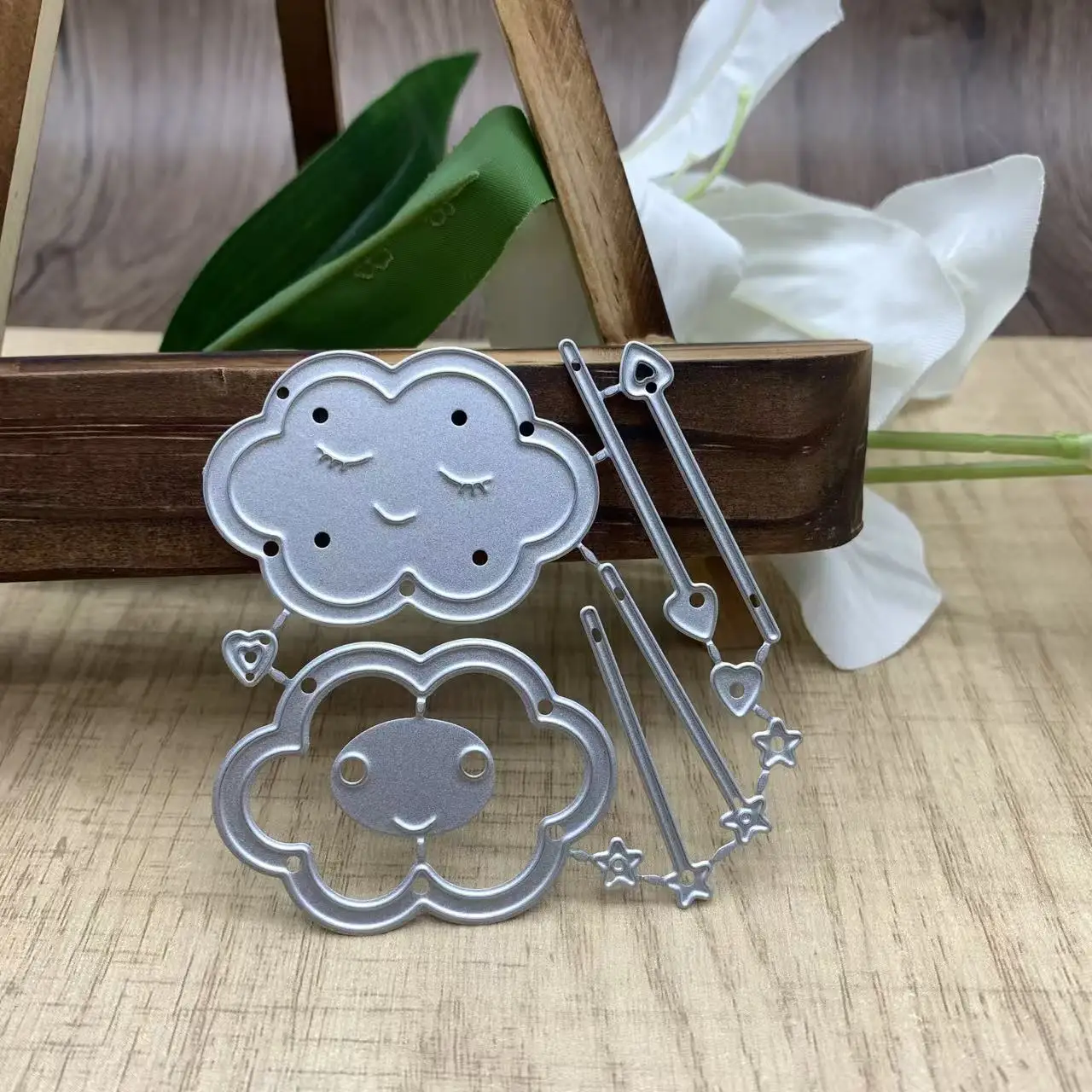 Cute Smiling Cloud Star Pendant Metal Cutting Dies Cartoon Style DIY Scrapbooking Card Craft Dies
