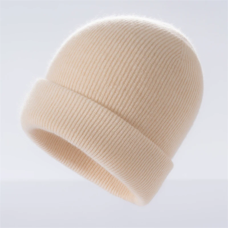Autumn Winter New 100% Cashmere Hat Women's One-Line Hat Knitted Hat Wool Hat Ear Protection High-Quality Couple Hat