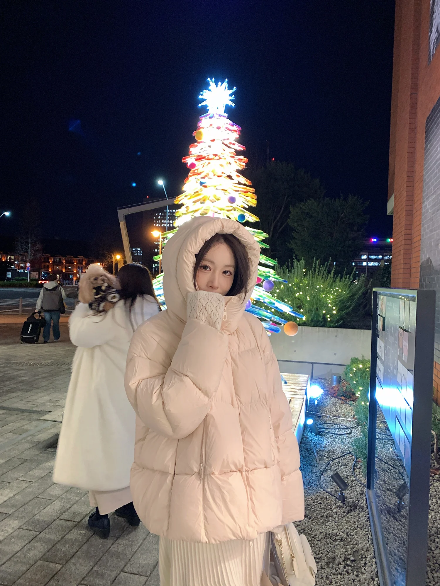 

Утепленная куртка-пуховик серии Salt Sakura Snow 90 White Du с капюшоном на молнии, средней длины, женская, свободного кроя, универсальная, повседневная