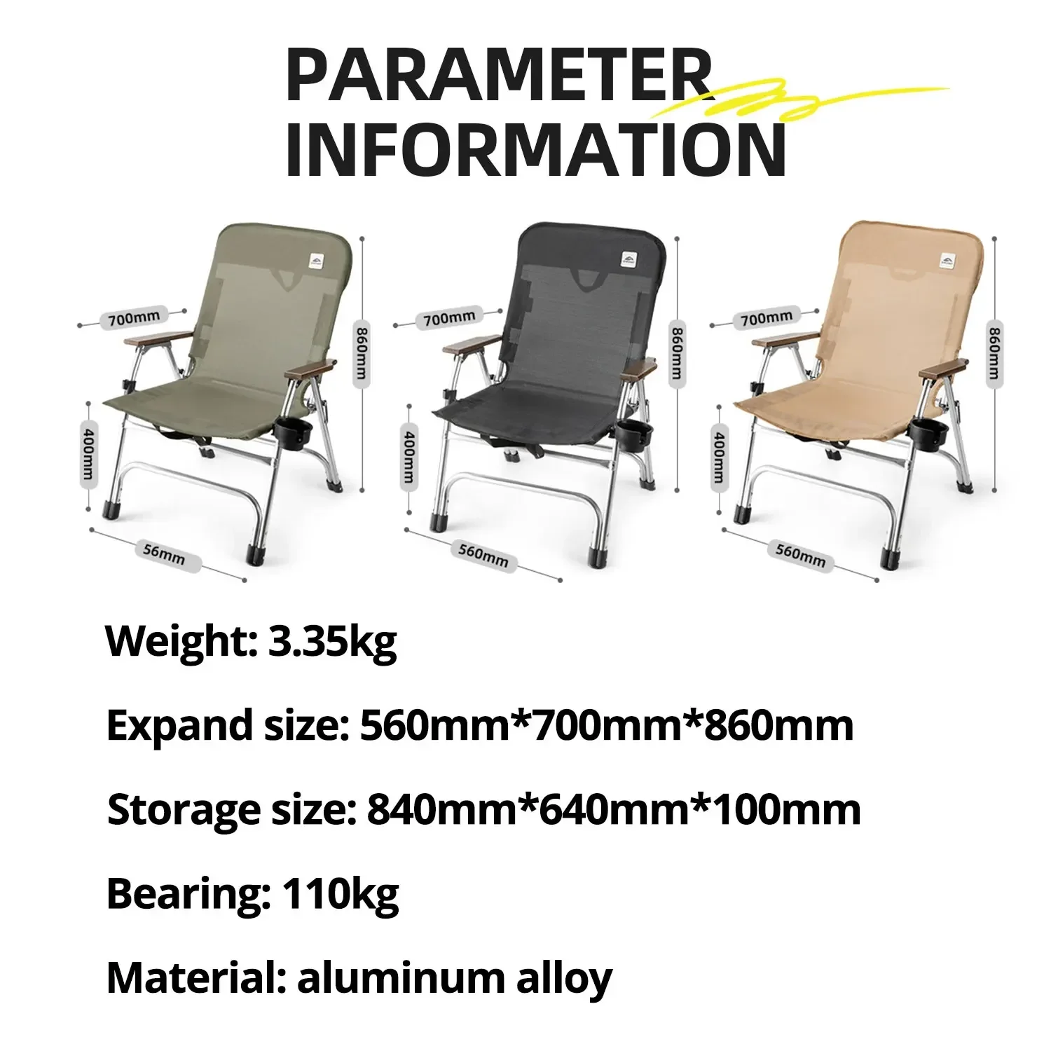 Aluminum Alloy Outdoor Folding Camping Chair Portable Fishing Chair Self Driving Travel Chair