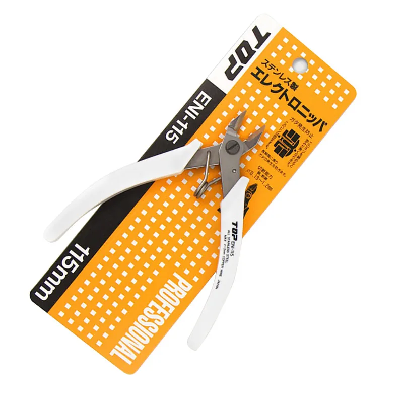TOP ENI-115 115mm Japanese Stainless Steel Diagonal Nipper Precision Cutter Electronics Jewelry Micro Trimming Tool