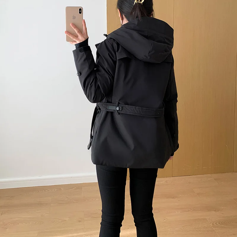 2024 Fashion Winter New Women's Work Clothes Down Jacket Loose Commuter Windproof Waterproof White Duck Down Jacket