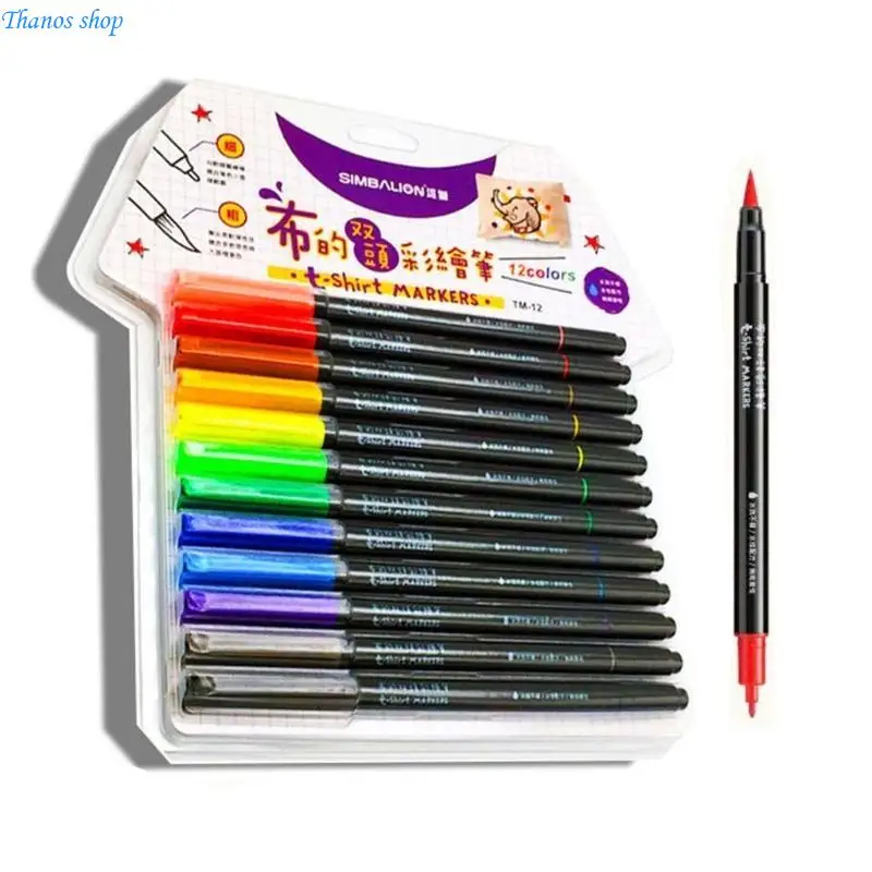 Waterproof Fabric Paint Pen for Clothing, T-Shirts, Shoe, Canvas Bag, Hat X37A