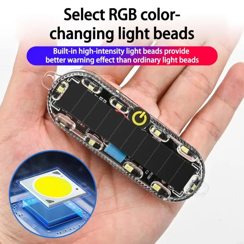 

2025 New Waterproof Vehicle Safety Light Solar Energy Charging 7 Color Vibration Alert