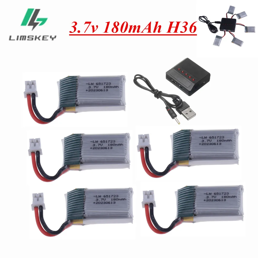 H36 battery Upgrade 3.7V 180mAh For JJRC E010 E011 E012 E013 Furibee F36 RC Quadcopter Parts 3.7v Lipo Battery and Charger