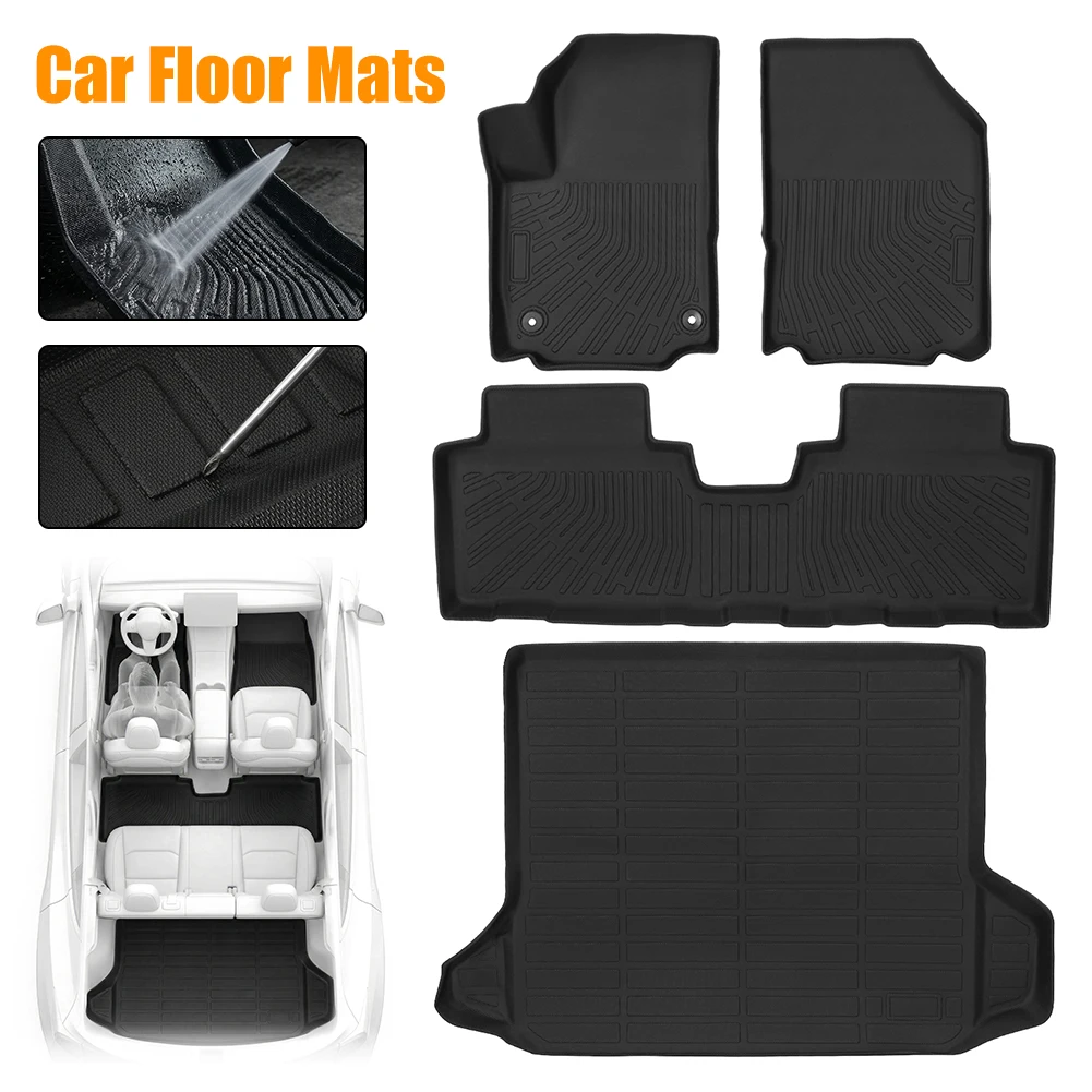 

Protection Full Set Cargo Trunk Liner Set All Weather TPE Car Floor Mats for Chevrolet Equinox 2018-2024