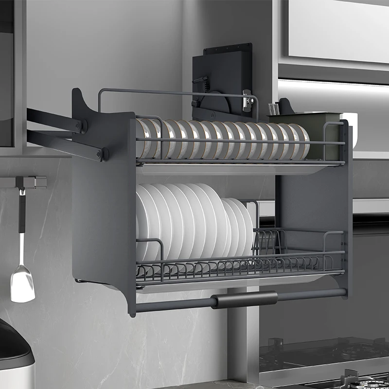 

Подъемная кухонная корзина с откидной спинкой из нержавеющей стали, подъемная корзина для хранения вещей