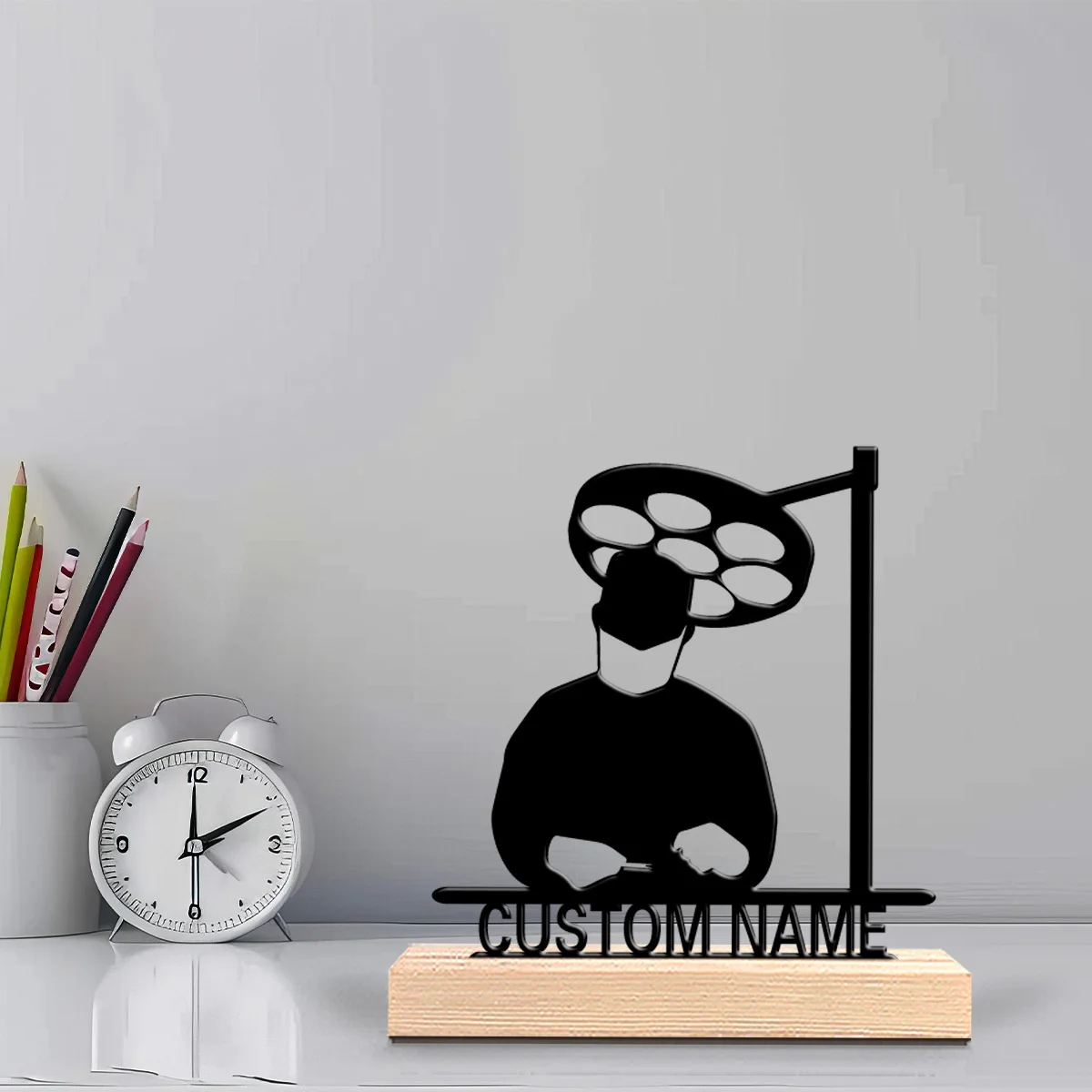 1pc Romantic Personalized Custom Surgeon Metal Statues Suitable For Doctors Medical Staff Desktop Decorative Art Office