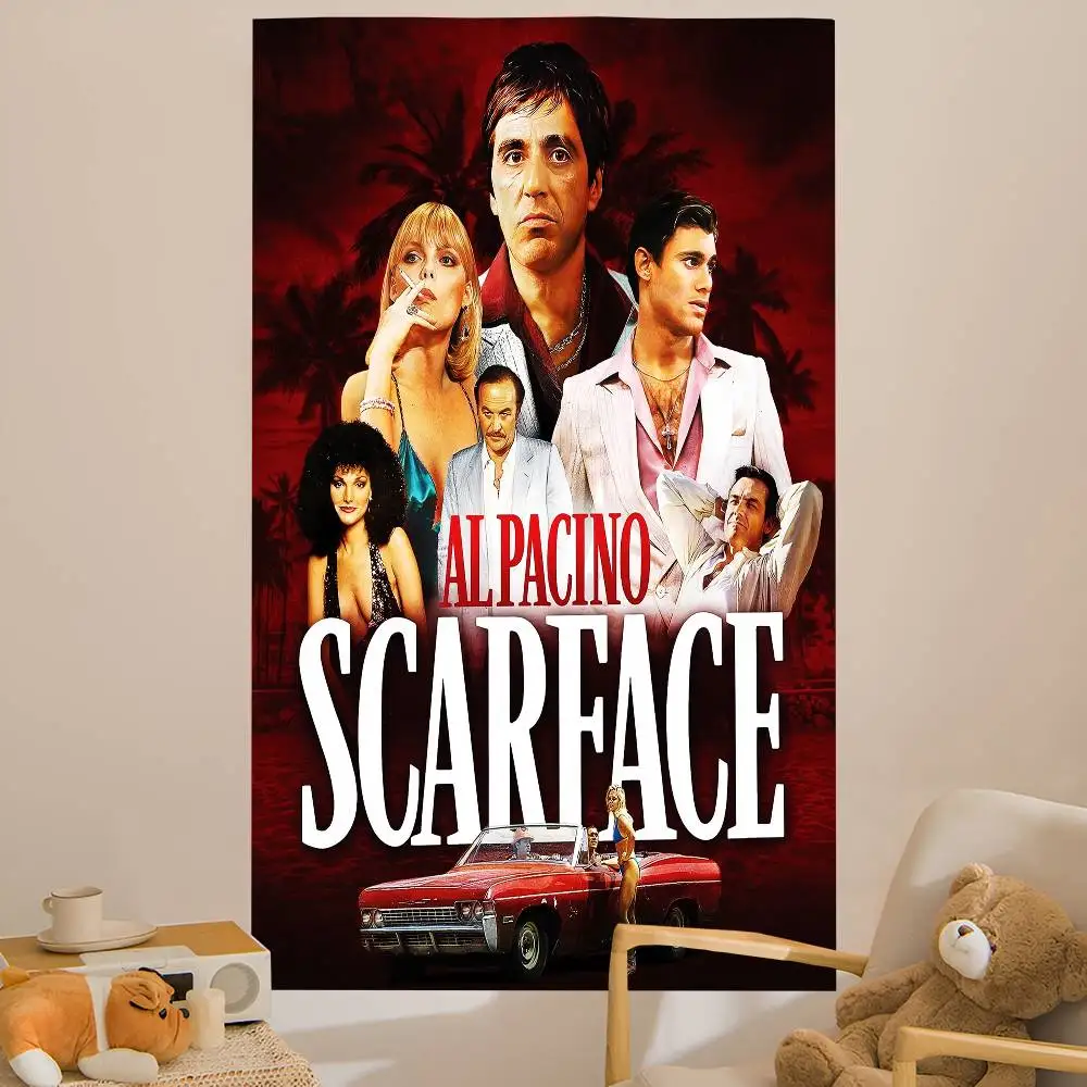 Retro S-scarface Film Cartoon Tapestry Art Science Fiction Room Home Decor Art Home Decor