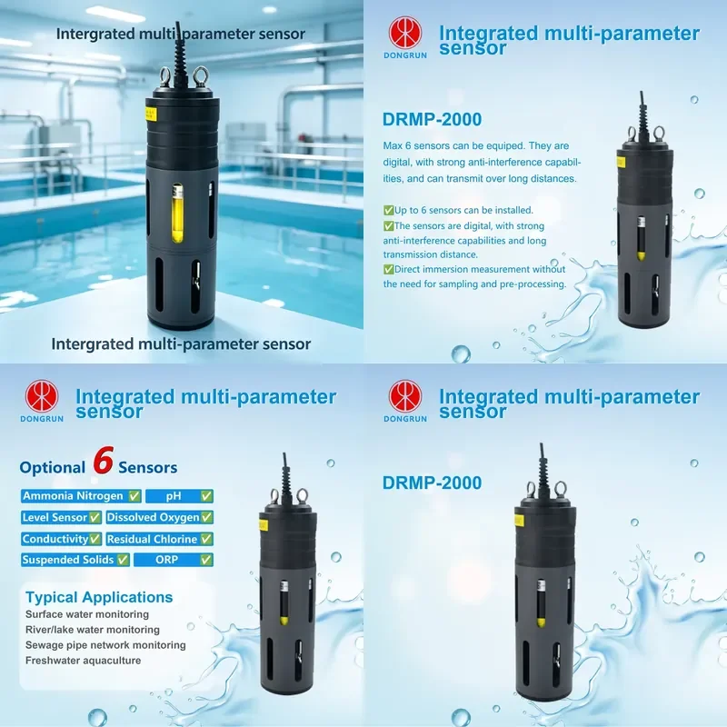 Digital Integrated RS485 Modbus Sensor 316 Stainless Steel 0-45C Multi-channel Wastewater Treatment Plant Water Quality