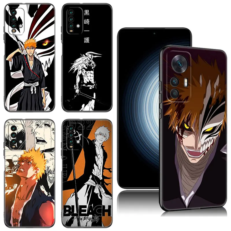 Anime Bleach ichigo Kurosaki Phone Case For Xiaomi Redmi K40 K50 Gaming Note 5 6 K20 K60 Pro 7A 8A 9A 9C 9i 9T 10A 10C 12C A1 A2